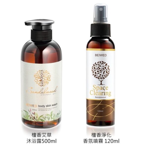 全館附發票 BEIWED 貝薇 檀香艾草沐浴露 500ml 沐浴乳 / 檀香淨化香氛噴霧 120ml 香氛噴霧