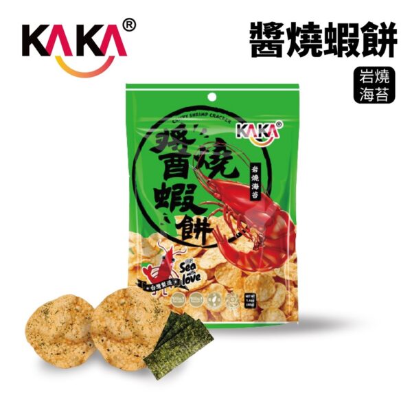 附發票 KAKA 醬燒蝦餅／魷魚香圈／蝦酥薄片 40g 蝦餅 零食